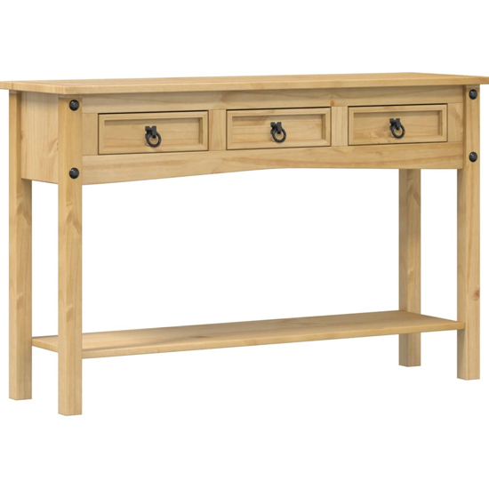 Croydon Wooden Console Table With 3 Drawers In Brown
