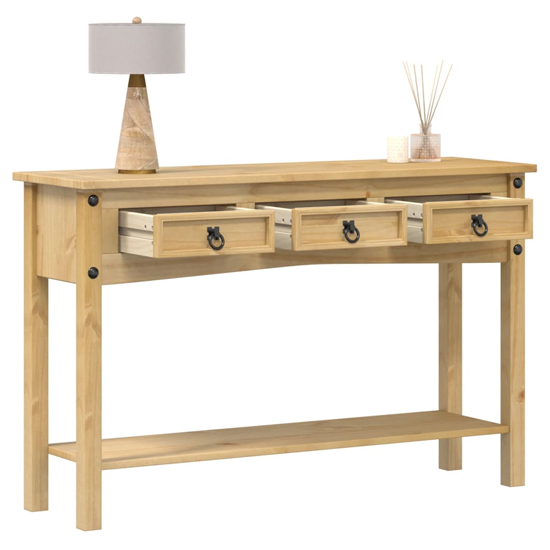 Croydon Wooden Console Table With 3 Drawers In Brown