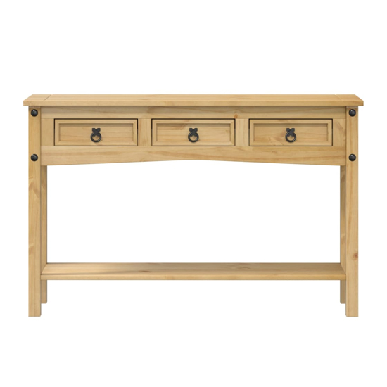 Croydon Wooden Console Table With 3 Drawers In Brown
