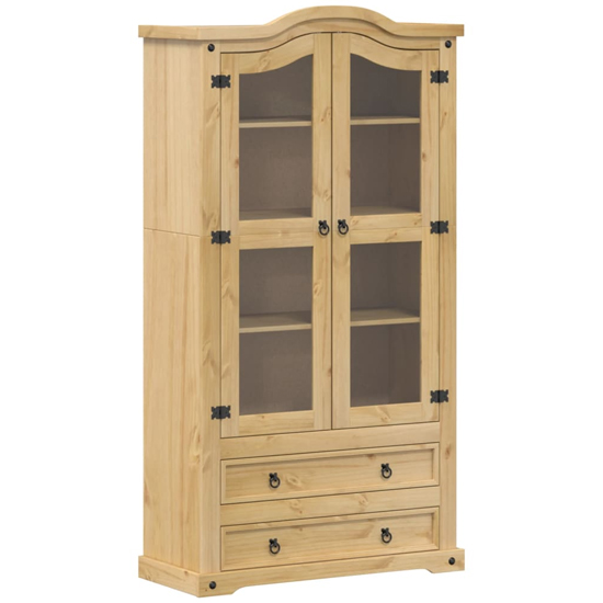 Croydon Wooden Display Cabinet With 2 Doors 2 Drawers In Brown