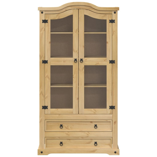 Croydon Wooden Display Cabinet With 2 Doors 2 Drawers In Brown