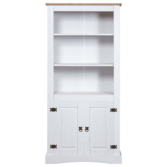 Croydon Wooden Display Cabinet With 2 Doors In White And Brown