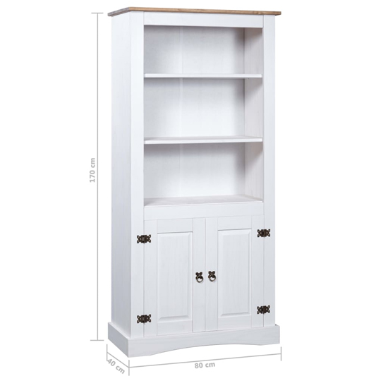 Croydon Wooden Display Cabinet With 2 Doors In White And Brown
