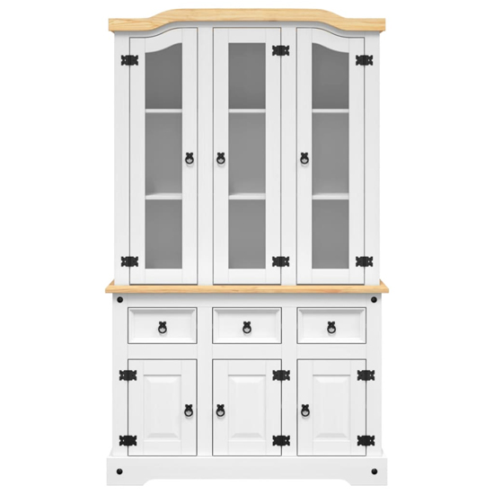 Croydon Wooden Display Cabinet With 6 Doors In White And Brown