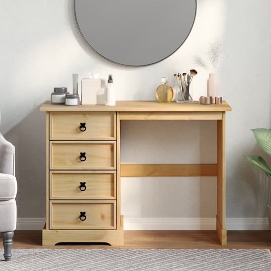 Read more about Croydon wooden dressing table with 4 drawers in brown