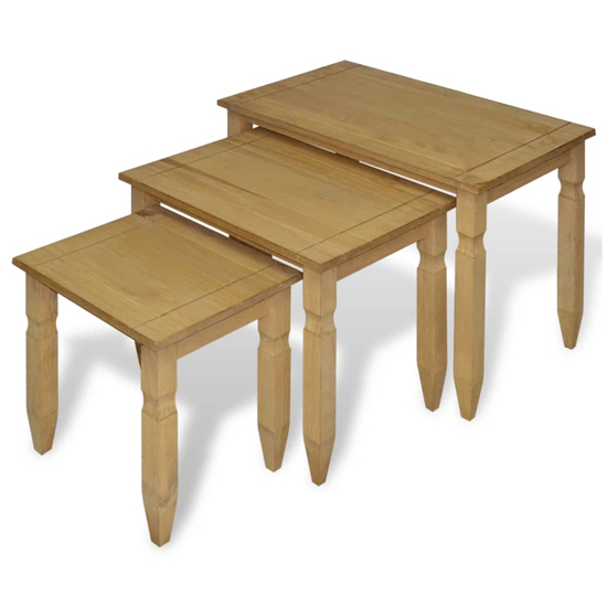 Product photograph of Croydon Wooden Nest Of 3 Tables In Brown from Furniture in Fashion