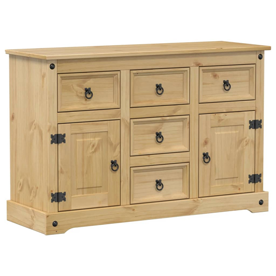 Croydon Wooden Sideboard With 2 Doors 5 Drawers In Brown