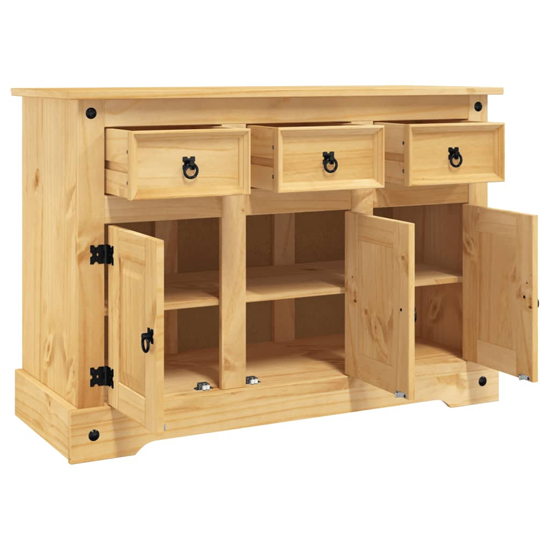 Croydon Wooden Sideboard With 3 Doors 3 Drawers In Brown