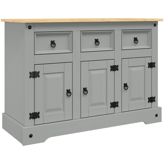 Croydon Wooden Sideboard With 3 Doors 3 Drawers In Grey Brown