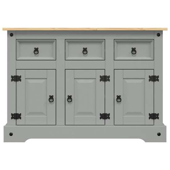 Croydon Wooden Sideboard With 3 Doors 3 Drawers In Grey Brown