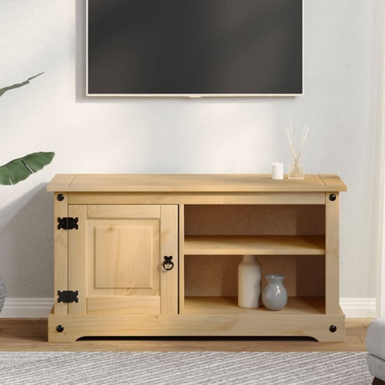 Read more about Croydon wooden tv stand with 1 door in brown