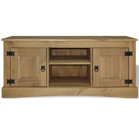 Product photograph of Croydon Wooden Tv Stand With 2 Doors In Brown from Furniture in Fashion