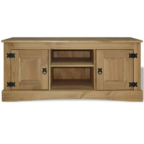 Read more about Croydon wooden tv stand with 2 doors in brown