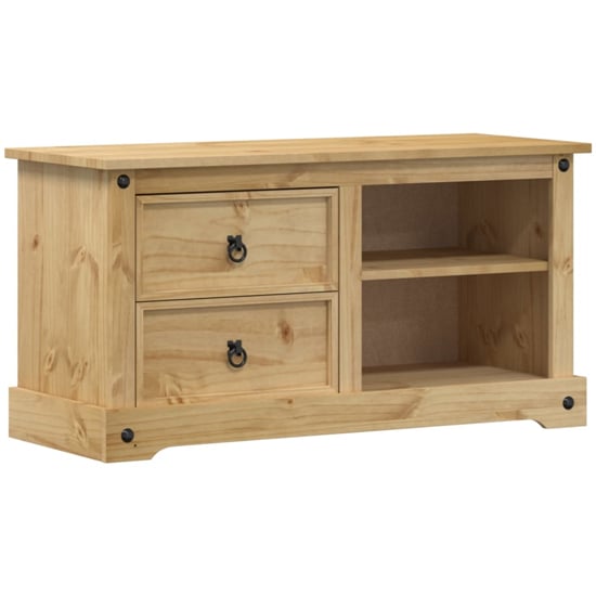 Read more about Croydon wooden tv stand with 2 drawers in brown