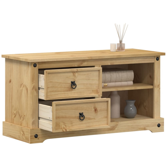 Croydon Wooden TV Stand With 2 Drawers In Brown