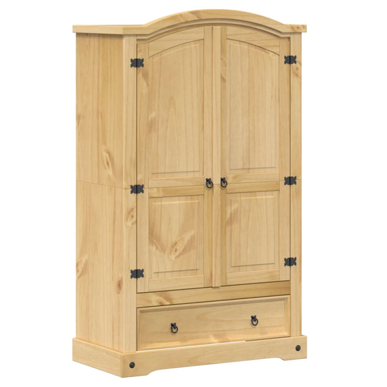Croydon Wooden Wardrobe With 2 Doors 1 Drawer In Brown