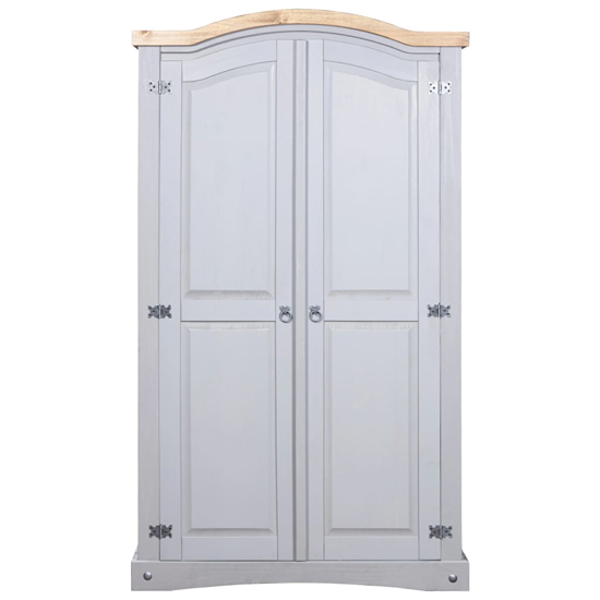 Croydon Wooden Wardrobe With 2 Doors In Grey And Brown