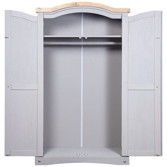 Croydon Wooden Wardrobe With 2 Doors In Grey And Brown