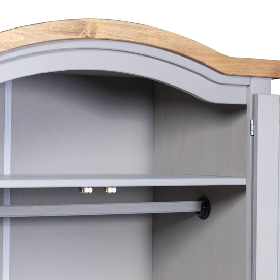 Croydon Wooden Wardrobe With 2 Doors In Grey And Brown