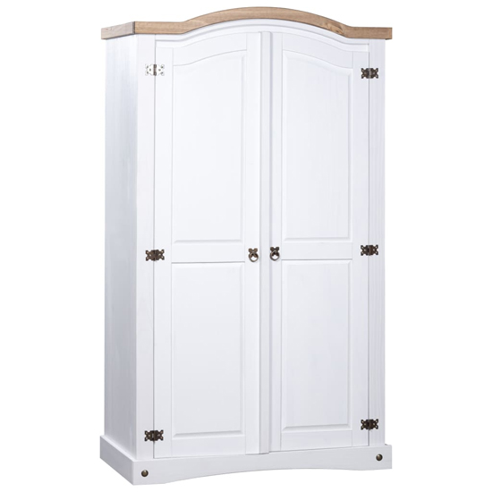 Read more about Croydon wooden wardrobe with 2 doors in white and brown