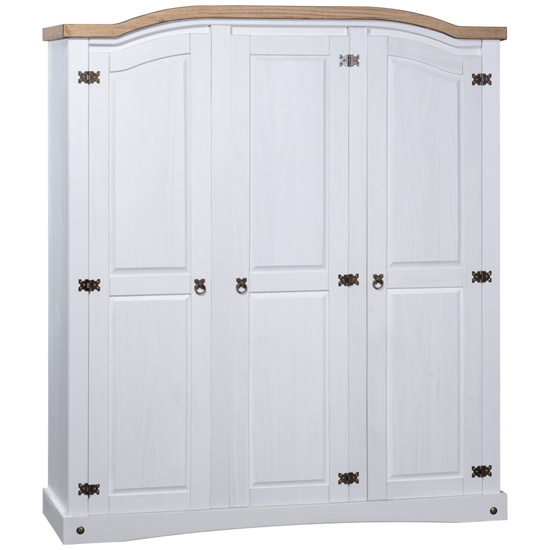 Read more about Croydon wooden wardrobe with 3 doors in white and brown