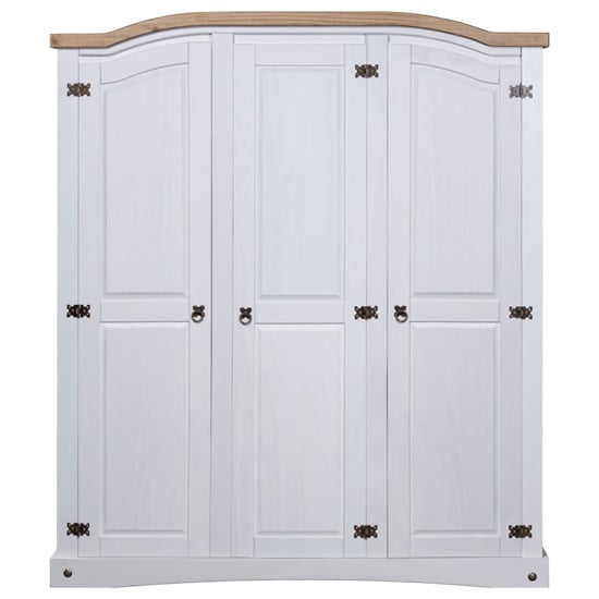Croydon Wooden Wardrobe With 3 Doors In White And Brown