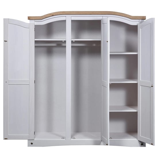 Croydon Wooden Wardrobe With 3 Doors In White And Brown