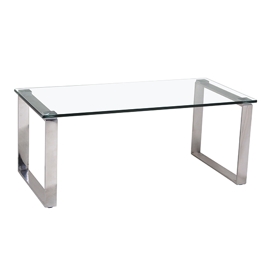 Read more about Callison clear glass coffee table with stainless steel legs
