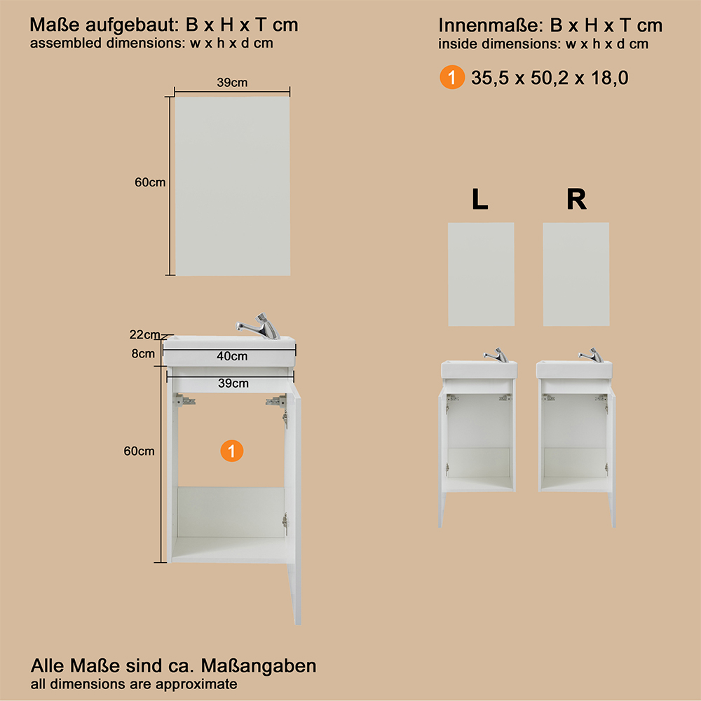 Crue Wooden Wall Mounted Vanity Unit with Mirror in White