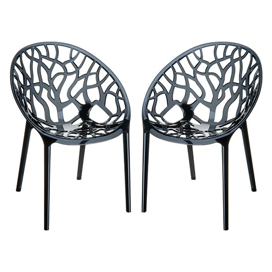 Cancun Black Clear Polycarbonate Dining Chairs In Pair_1