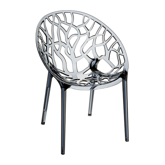 Read more about Cancun clear polycarbonate dining chair in smoked grey