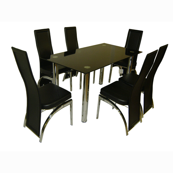 crystal dinning 150cm MF - 6 Reasons To Buy Dining Table And Chairs In Black Glass