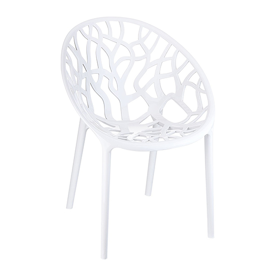 Photo of Cancun high gloss clear polycarbonate dining chair in white