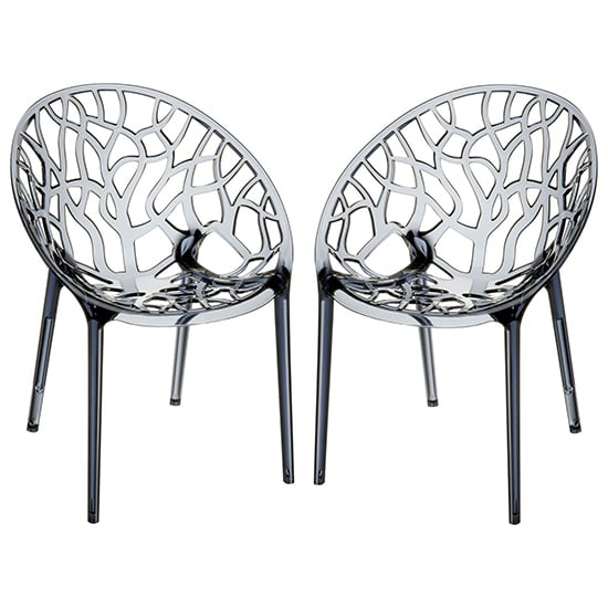 Cancun Smoked Grey Clear Polycarbonate Dining Chairs In Pair_1