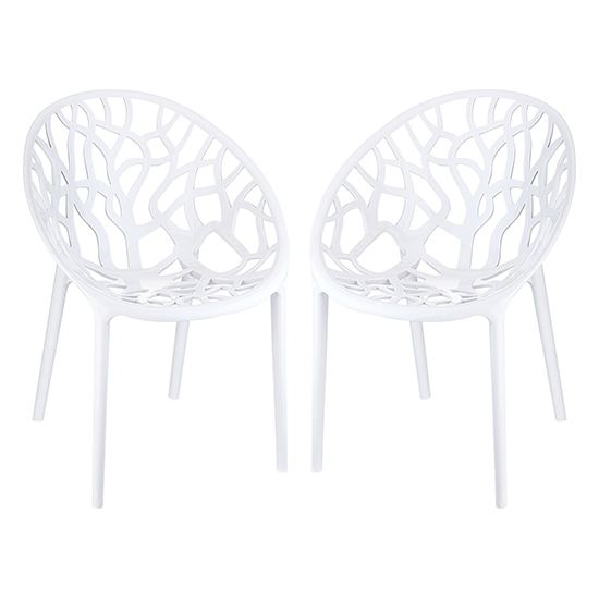Cancun White Gloss Clear Polycarbonate Dining Chairs In Pair_1