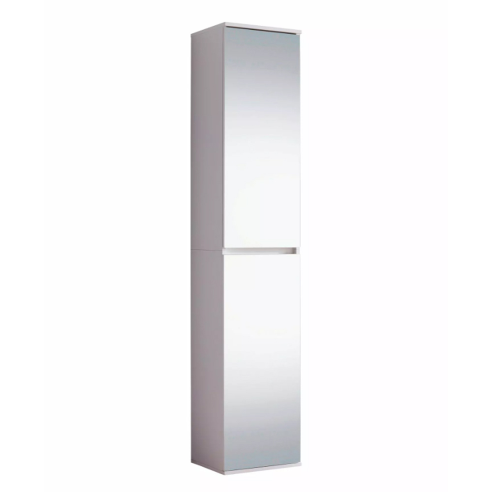 Cubix Mirrored Hallway Shoe Storage Cabinet With 2 Doors In White