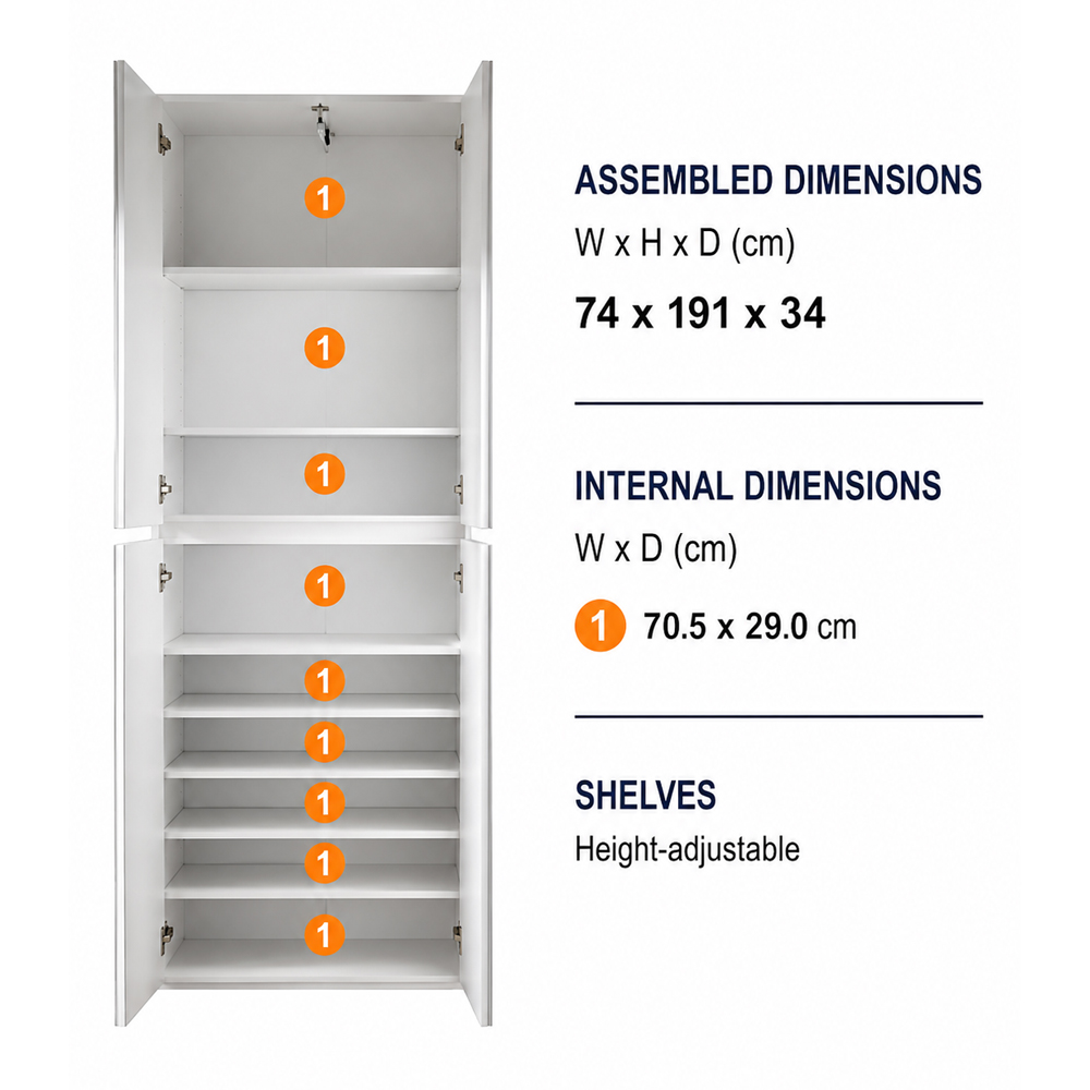 Cubix Mirrored Hallway Shoe Storage Cabinet With 4 Doors In White