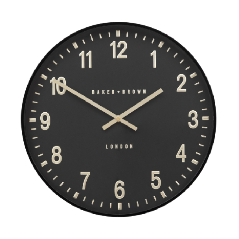 Cudahy Glass Round Wall Clock In Black