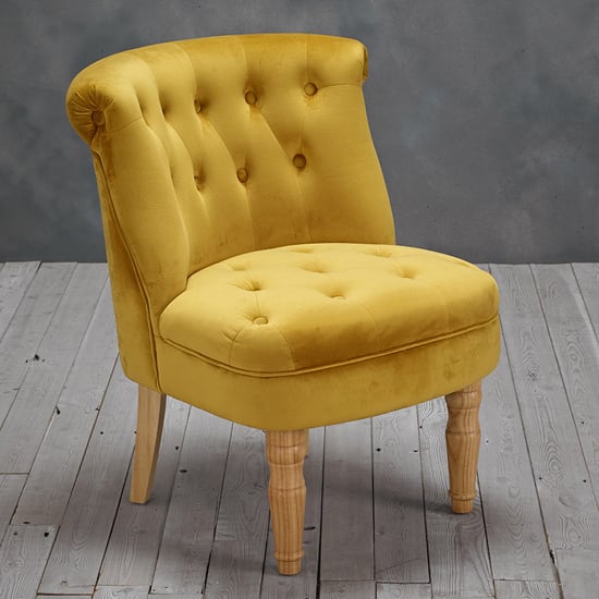 Culgaith Linen Fabric Boudoir Style Chair In Mustard