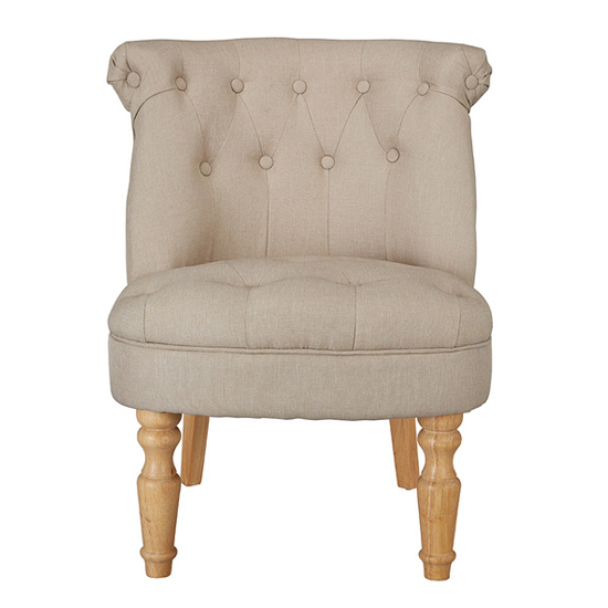 Culgaith Linen Fabric Boudoir Style Lounge Chair In Beige
