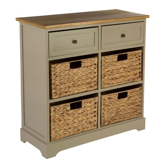 Product photograph of Varmora Wooden Chest Of 6 Drawers In Oak And Grey from Furniture in Fashion