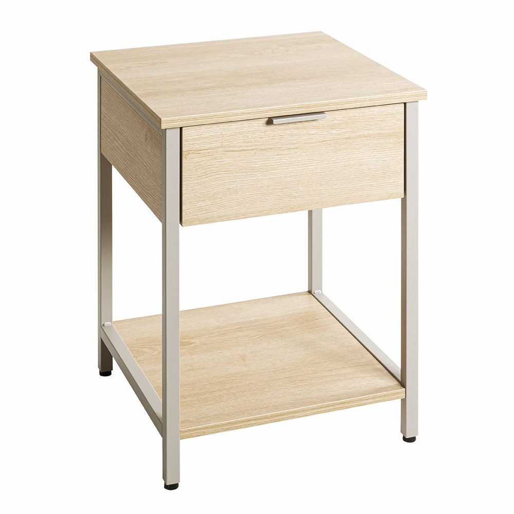 Cullman Wooden End Table With 1 Drawer In Grey Oak