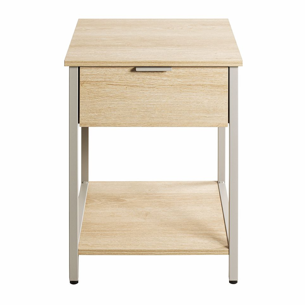 Cullman Wooden End Table With 1 Drawer In Grey Oak