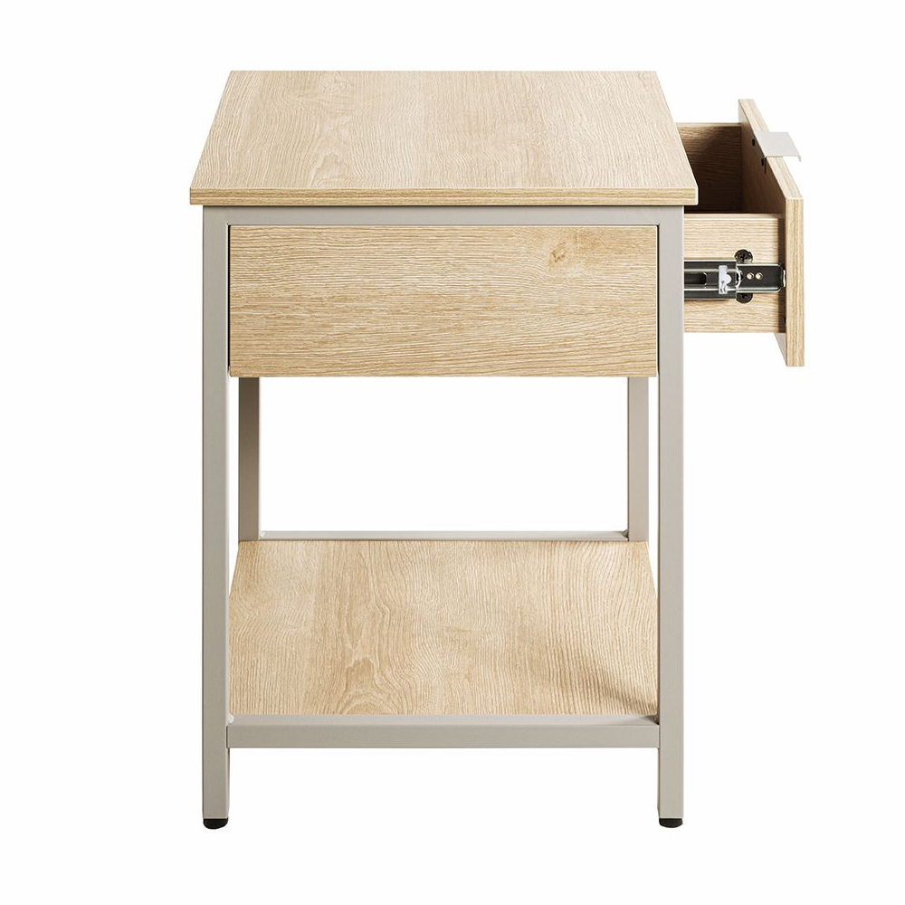 Cullman Wooden End Table With 1 Drawer In Grey Oak