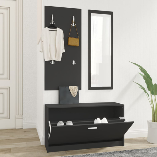 Cullman Wooden Hallway Furniture Set In Black