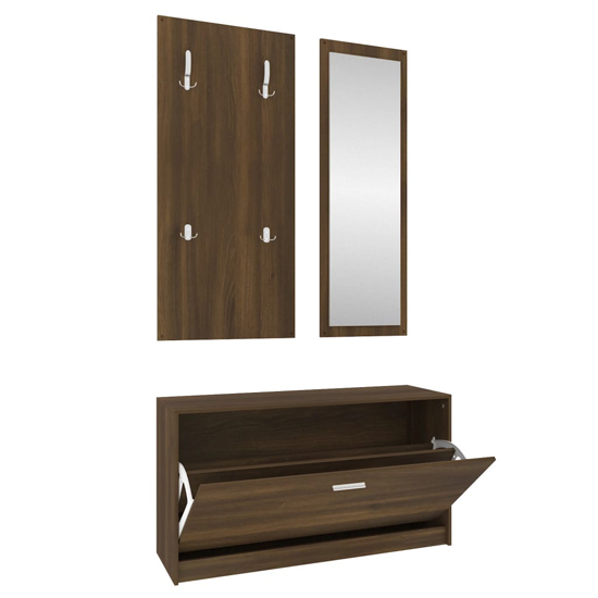 Cullman Wooden Hallway Furniture Set In Brown Oak