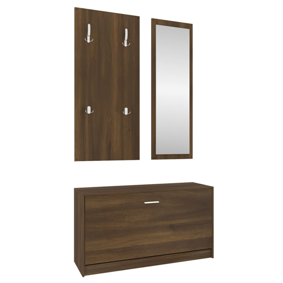 Cullman Wooden Hallway Furniture Set In Brown Oak