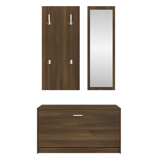 Cullman Wooden Hallway Furniture Set In Brown Oak