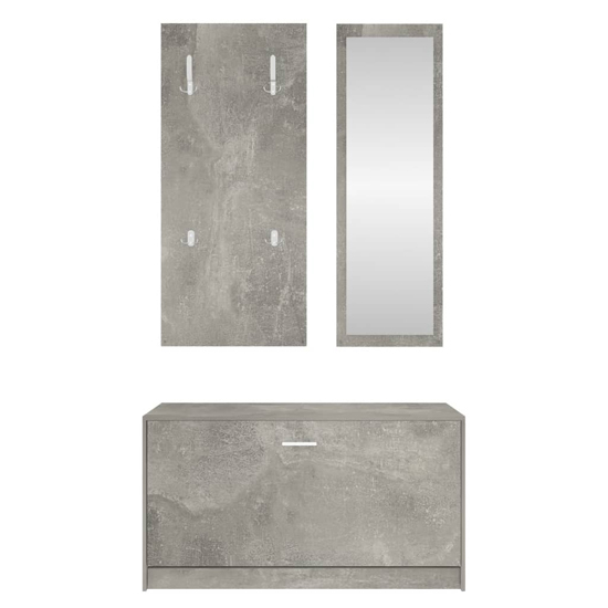 Cullman Wooden Hallway Furniture Set In Concrete Effect