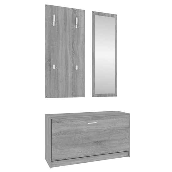 Cullman Wooden Hallway Furniture Set In Grey Sonoma Oak